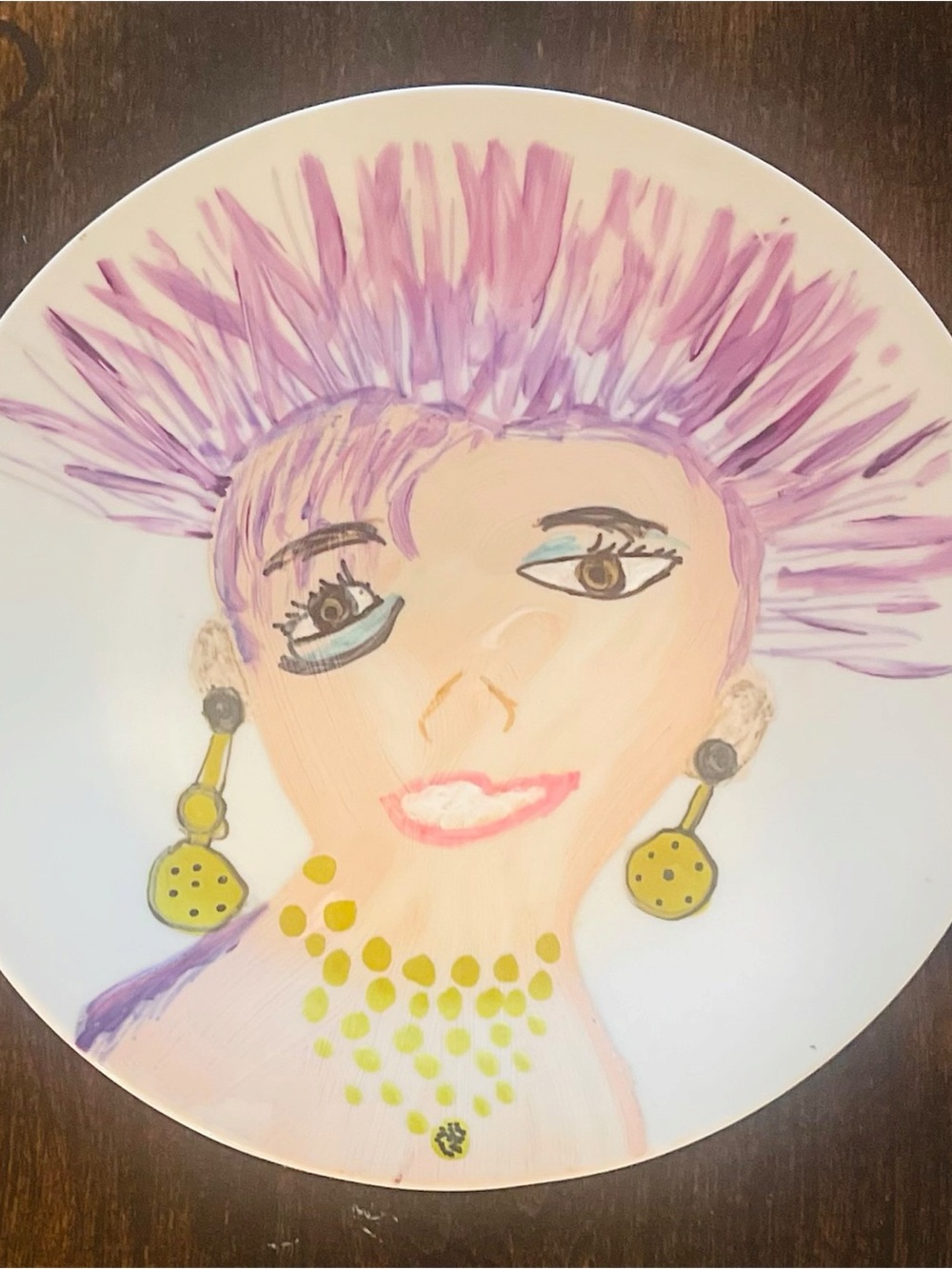 MaryLynn Original  Hand-Painted Portrait Dish|Whimsy Art”